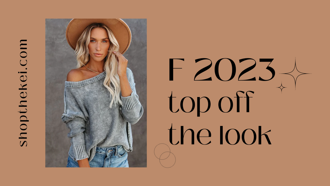 Pretty gray sweater and tan wool fedora hat. Fall fashion Tops We Love to Wear at ShoptheKei.com