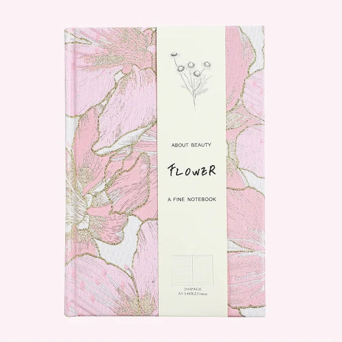 Sacred Travel Journal in Pink Quartz with embroidered floral cover