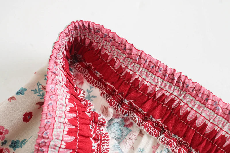 Birdie Summer Midi Skirt from Shop The Kei - inside closeup detail of stretch waistband