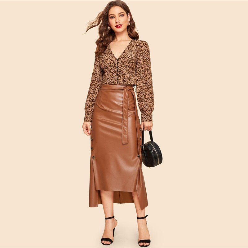 Avey Leather Skirt - Shop The Kei - Skirts