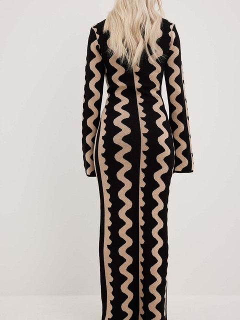 Close up back view of Gemini Knit Dress by Shop The Kei