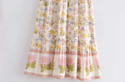 True Boho Floral Midi Skirt