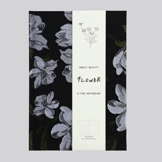 Sacred Travel Journal in Onyx with embroidered floral cover