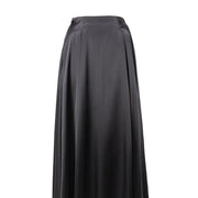 Amber Satin Maxi Skirt from Shop the Kei - black satin circle skirt pictured on a white background