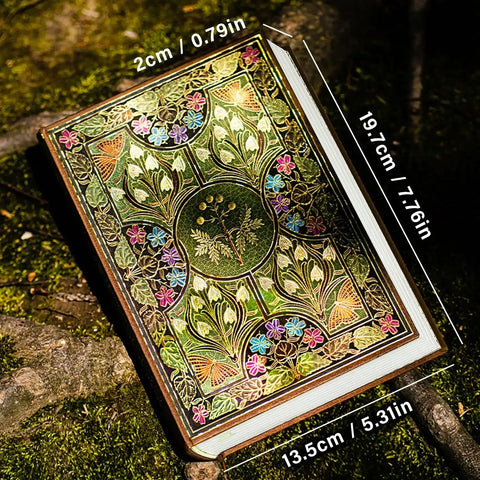 Decorative book with floral patterns on a natural background