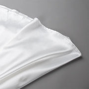 Amber Satin Maxi Skirt from Shop the Kei - close up of hemline and satin textile texture