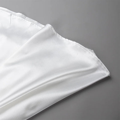 Amber Satin Maxi Skirt from Shop the Kei - close up of hemline and satin textile texture